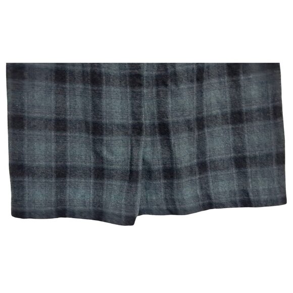 Vintage 70s 80s Blue Plaid Wool A-Line Skirt Side Zip Knee Length W 34" Women - Picture 8 of 8